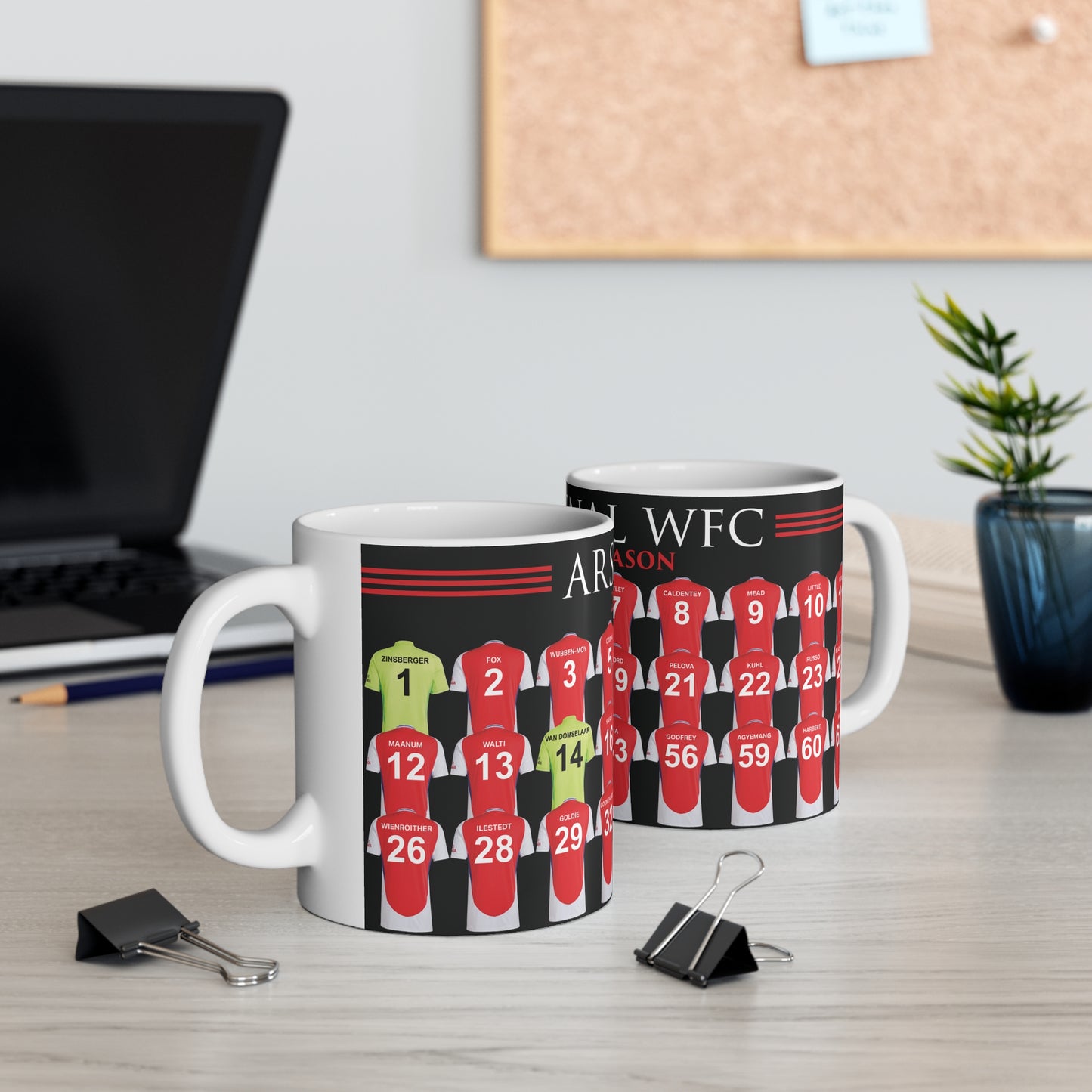 Arsenal Women Squad Home Kit Mug - Black