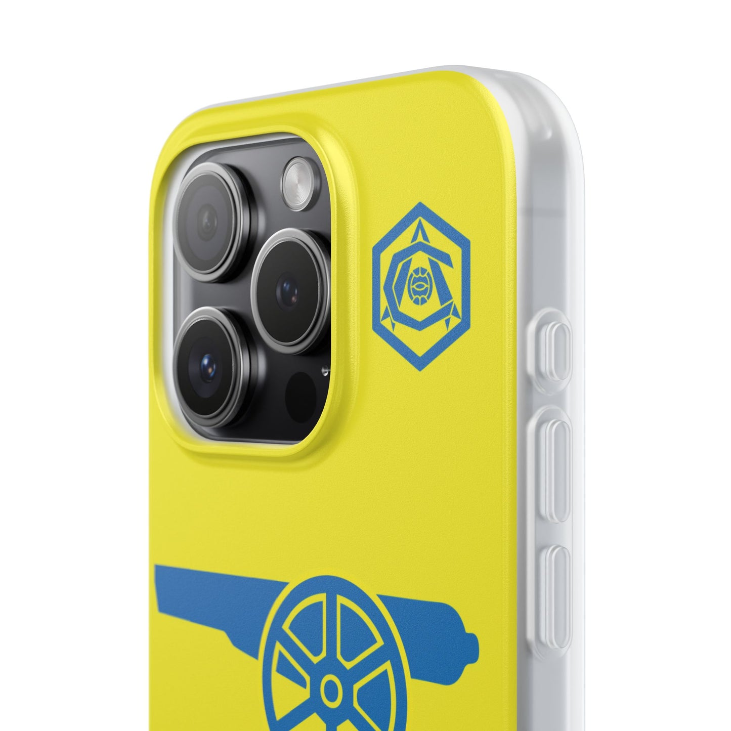 Arsenal Cannon & Monogram Yellow iPhone Flexi Case - iPhone 16, 15, 14, Plus/Pro/Pro Max