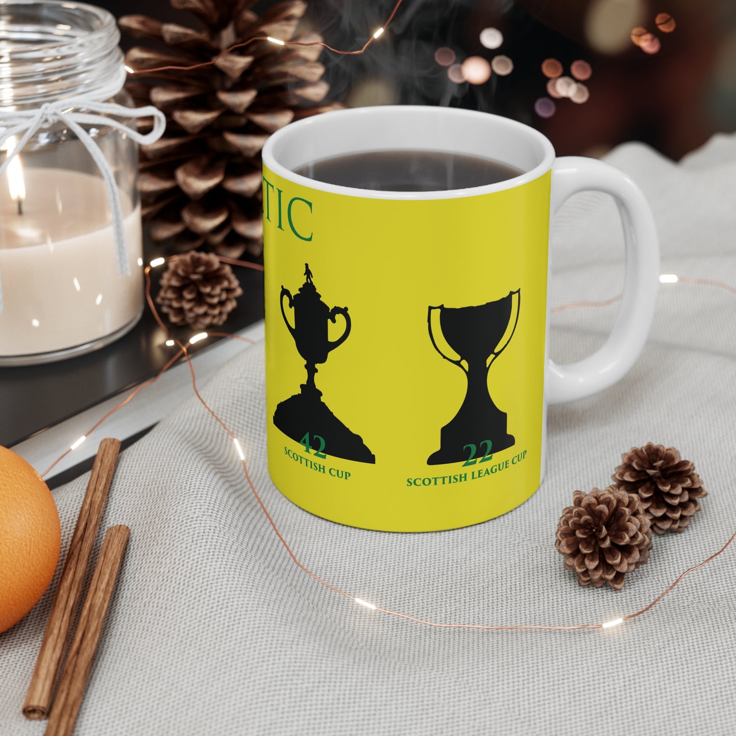 Celtic Trophies Mug - Yellow