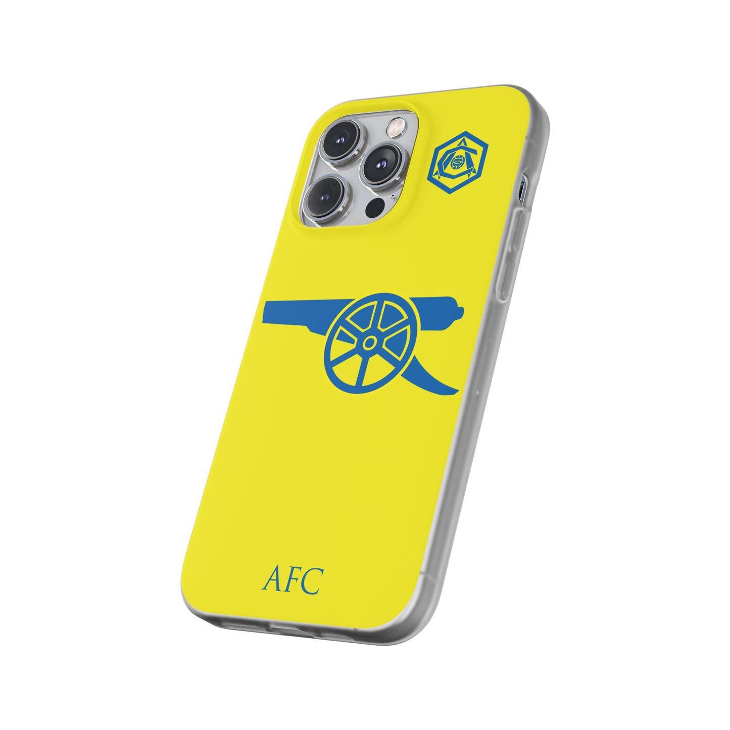 Arsenal Cannon & Monogram Yellow iPhone Flexi Case - iPhone 16, 15, 14, Plus/Pro/Pro Max