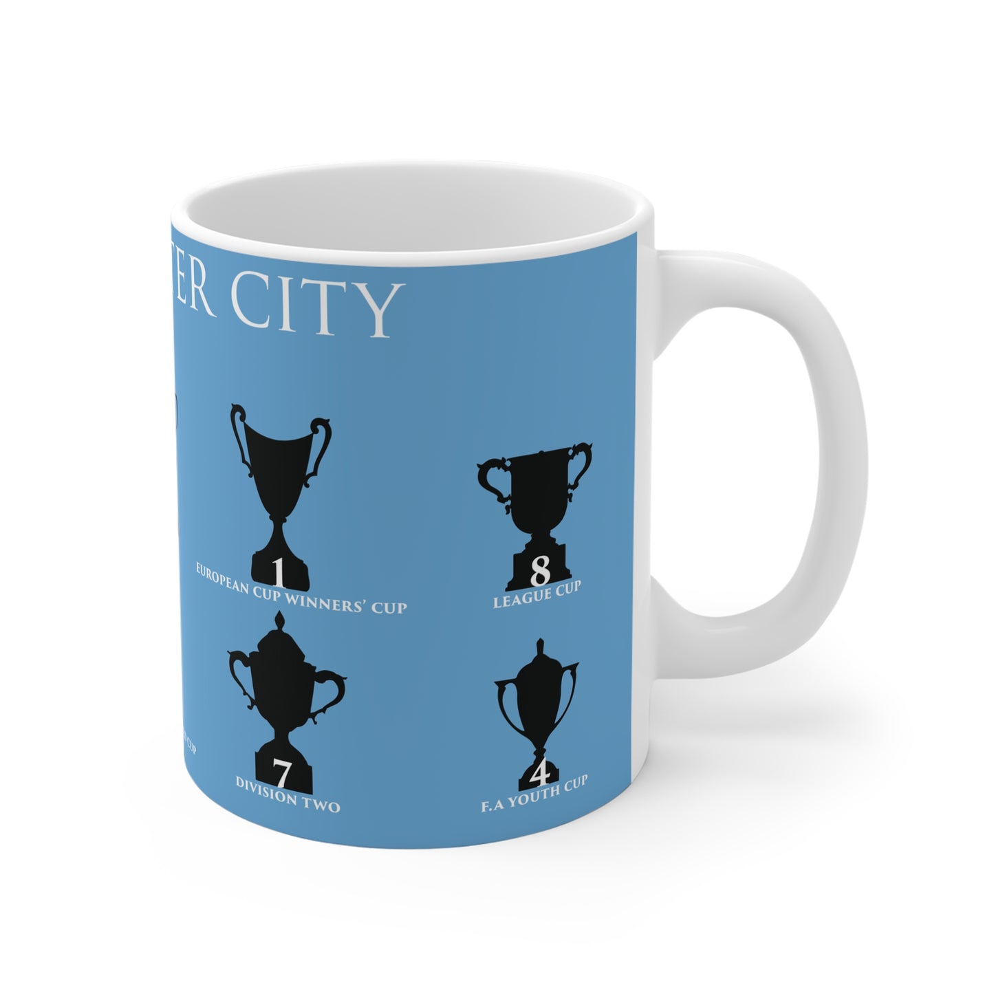 Manchester City Trophies Mug - Light Blue