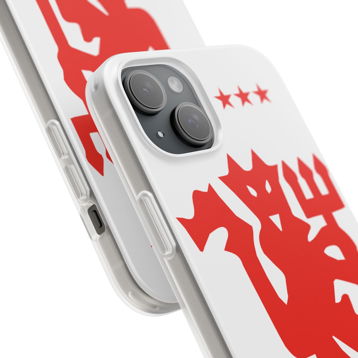 Manchester United iPhone Flexi Case - iPhone 16, 15, 14, Plus/Pro/Pro Max - White