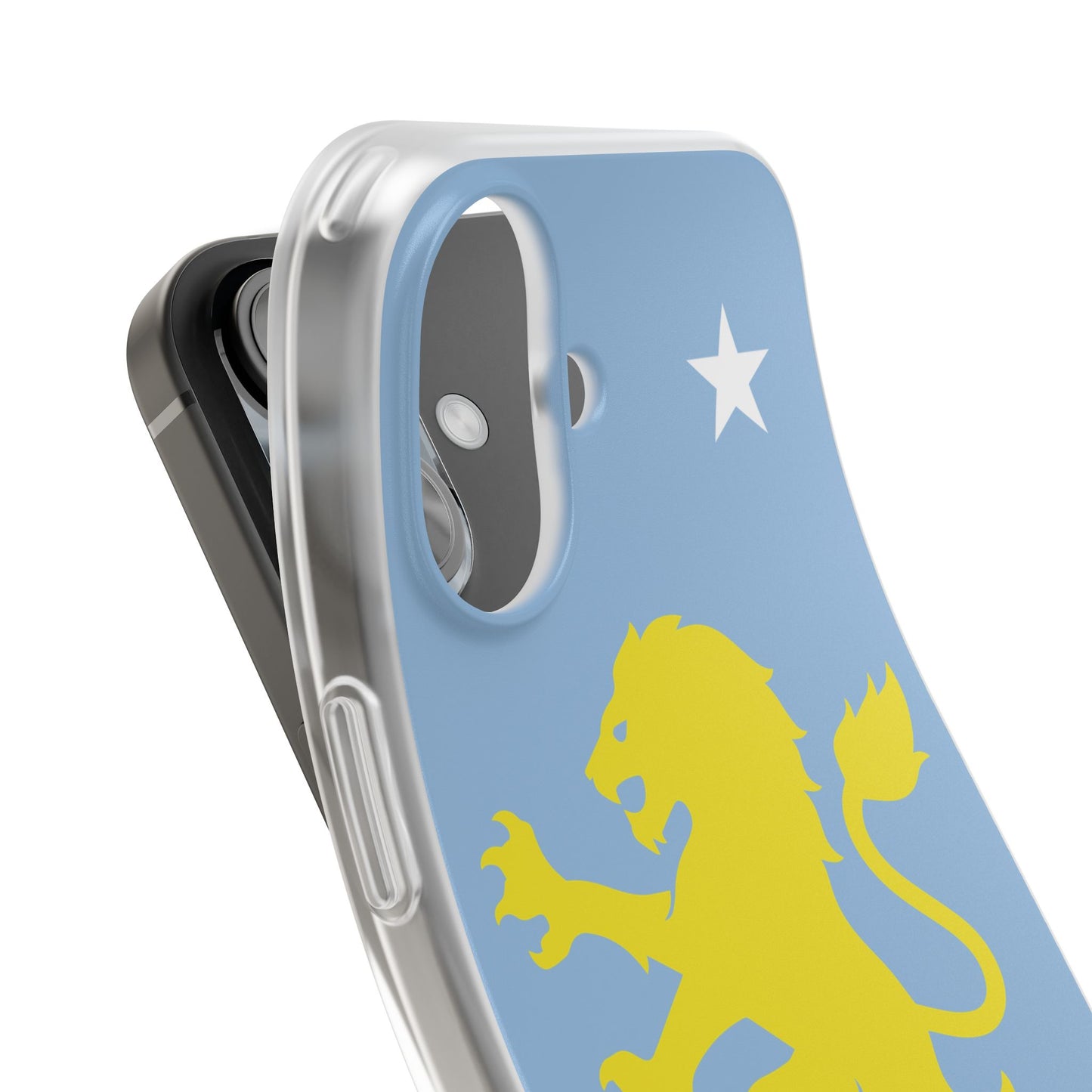 Aston Villa iPhone Flexi Case - iPhone 16, 15, 14, Plus/Pro/Pro Max - Blue, Yellow Lion