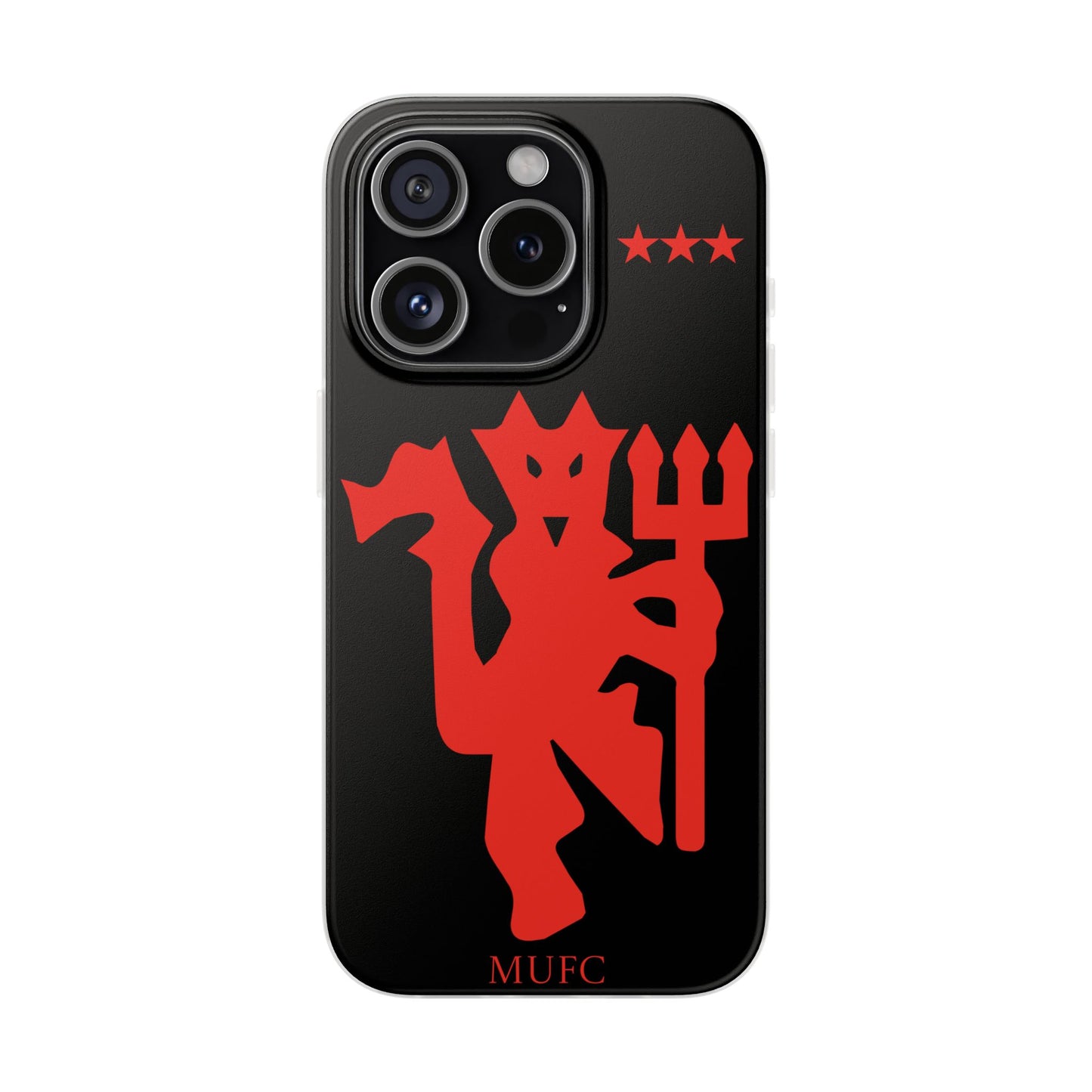 Manchester United iPhone Flexi Case - iPhone 16, 15, 14, Plus/Pro/Pro Max - Black