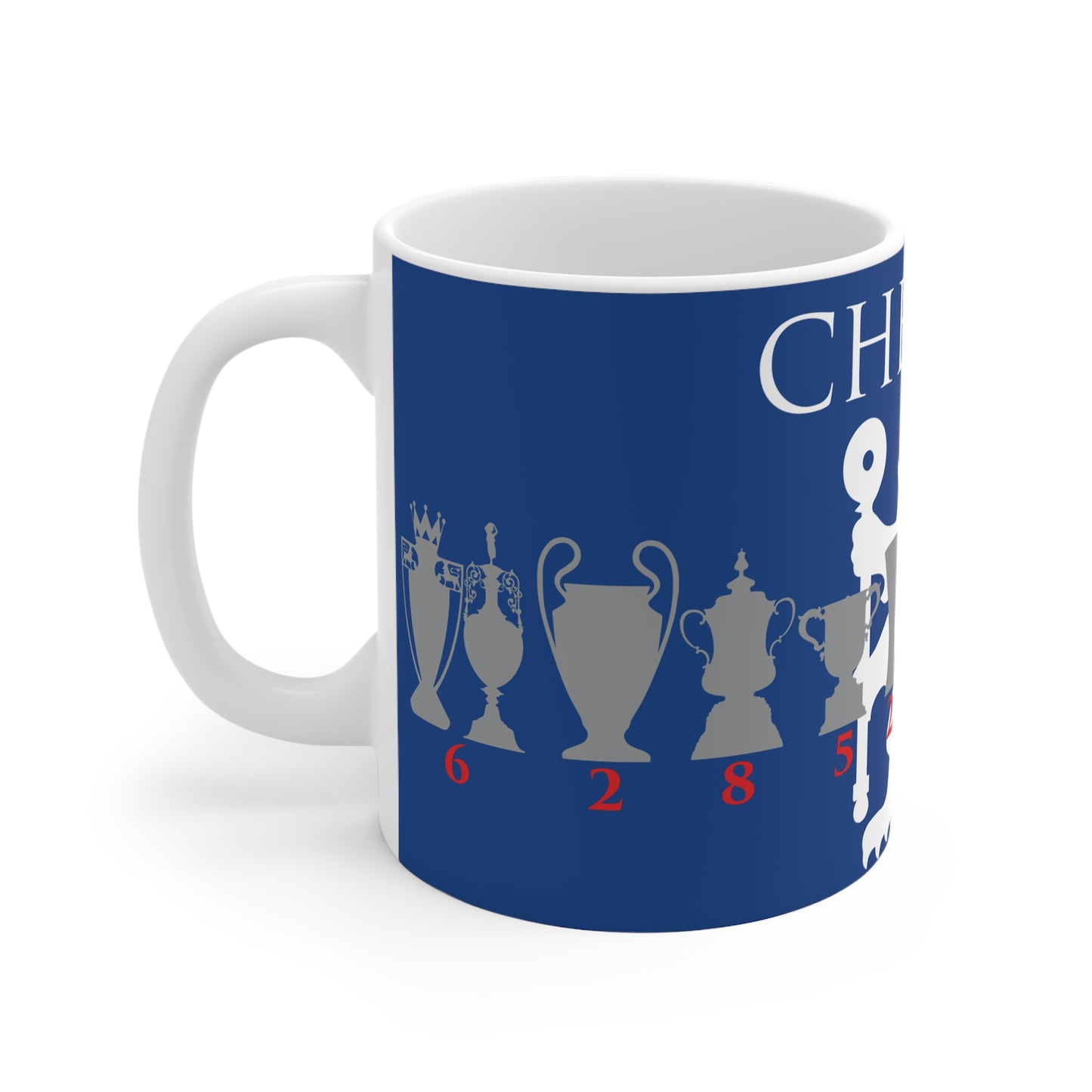 Chelsea Trophies & Lion Mug - Blue