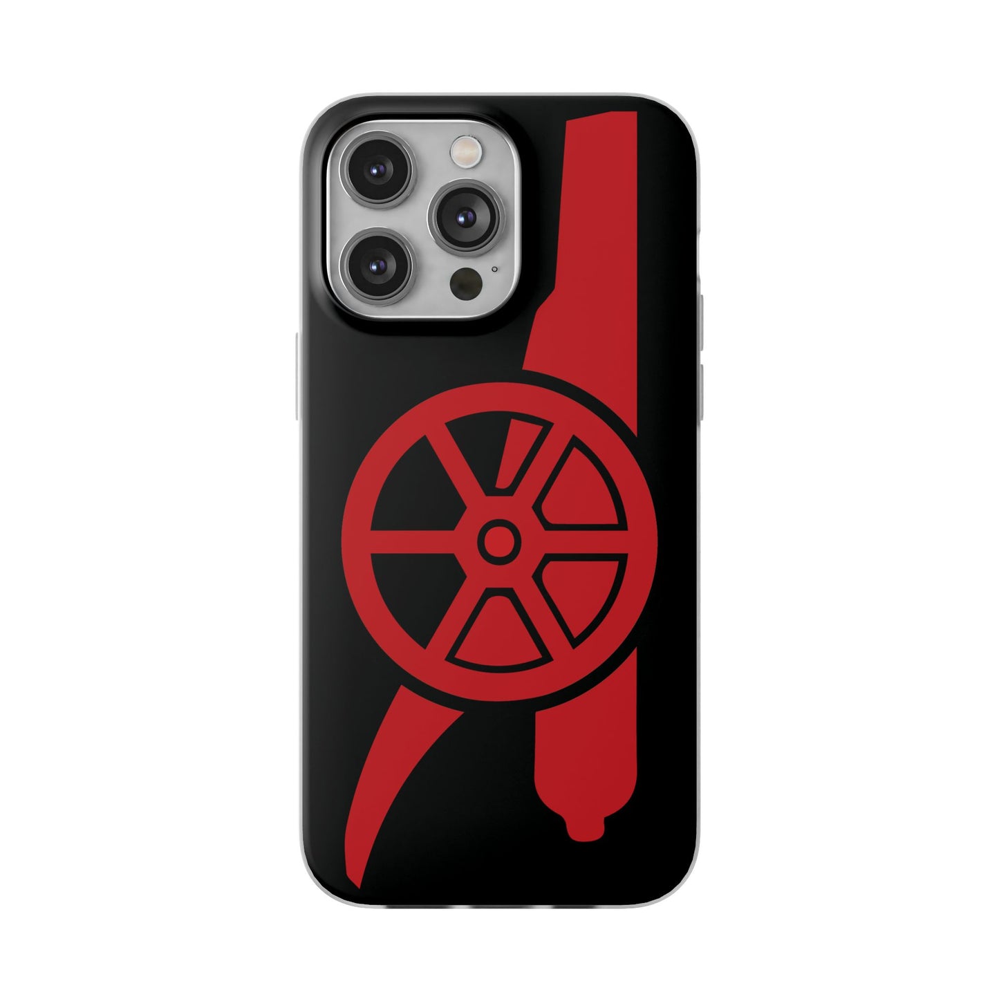 Arsenal Cannon Black iPhone Flexi Case - iPhone 16, 15, 14, Plus/Pro/Pro Max