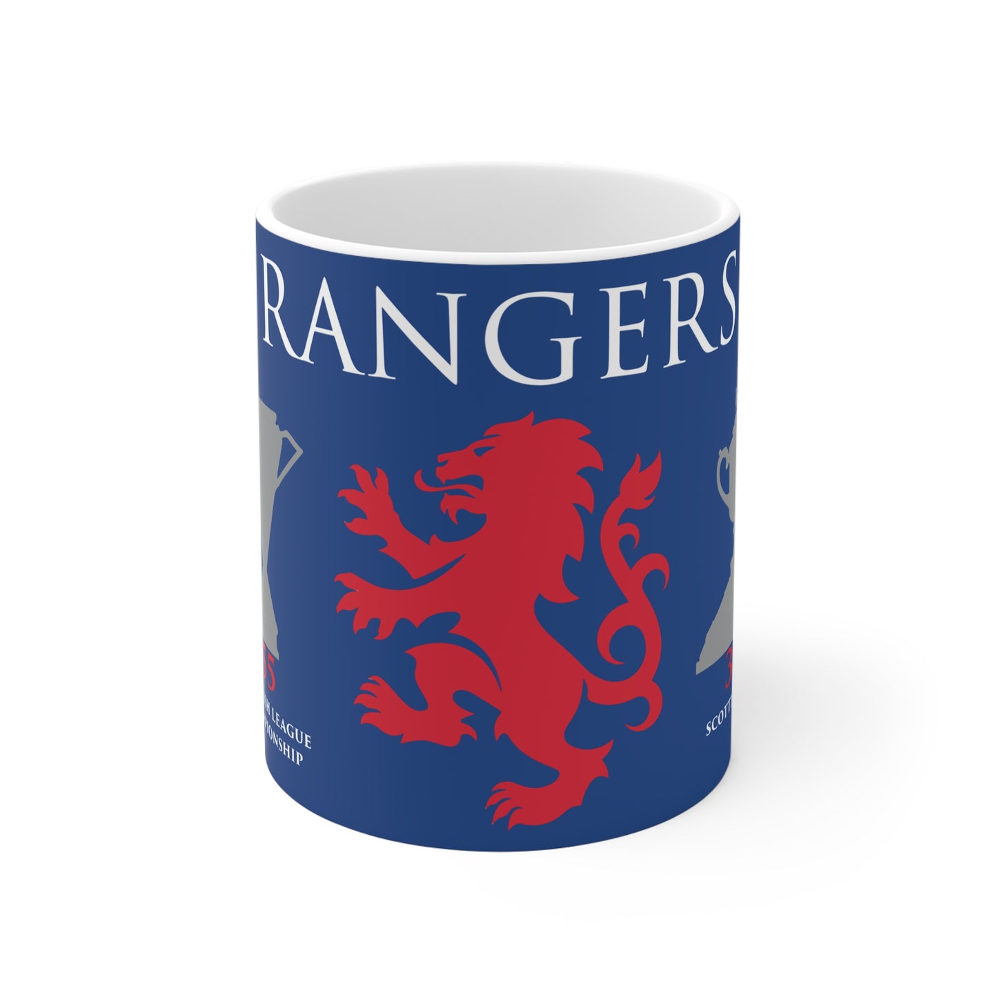 Rangers Trophies & Lion Mug - Blue