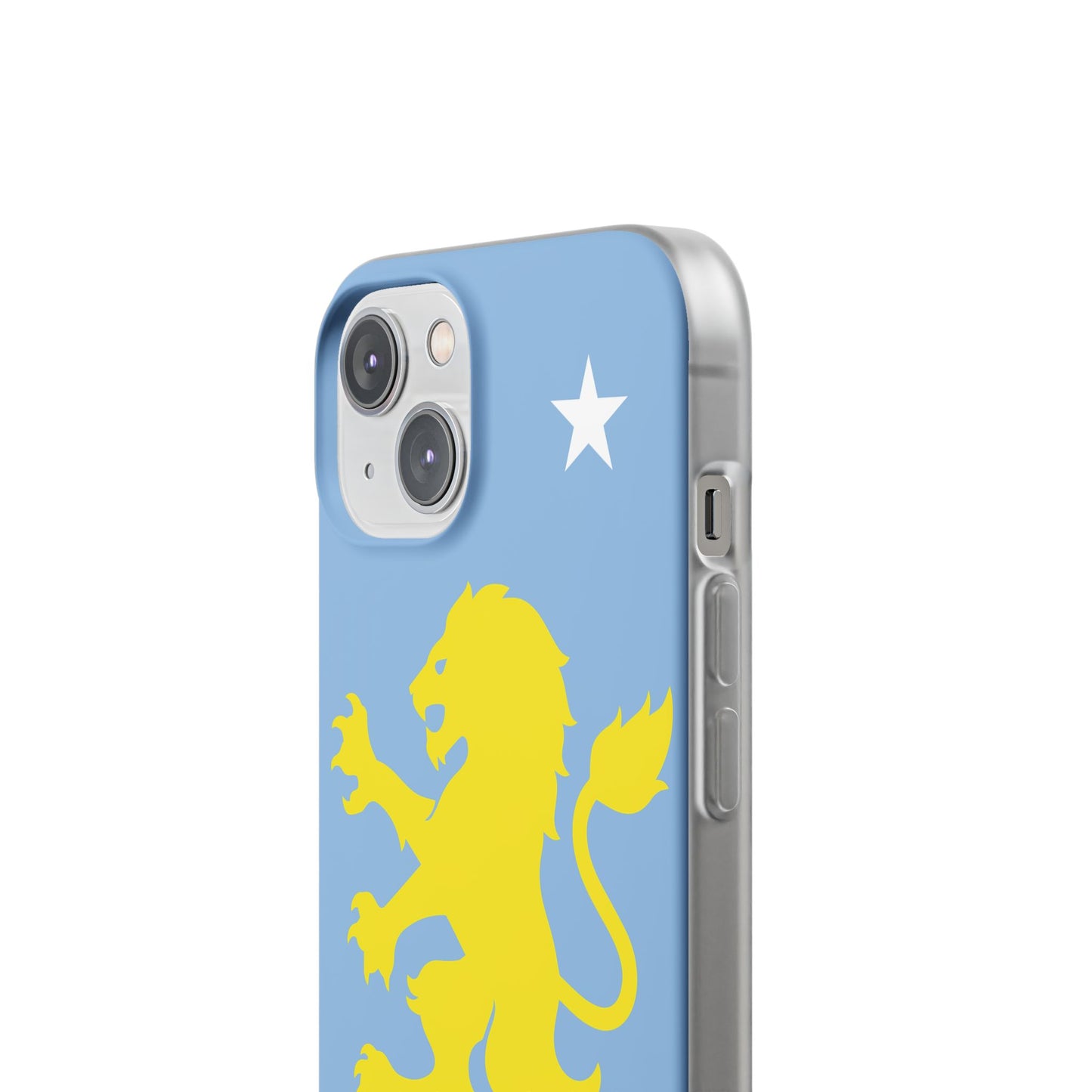 Aston Villa iPhone Flexi Case - iPhone 16, 15, 14, Plus/Pro/Pro Max - Blue, Yellow Lion