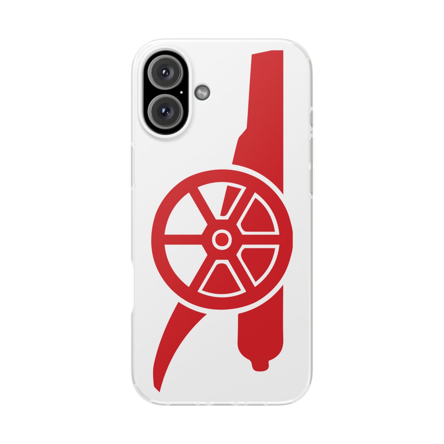 Arsenal Cannon White iPhone Flexi Case - iPhone 16, 15, 14, Plus/Pro/Pro Max