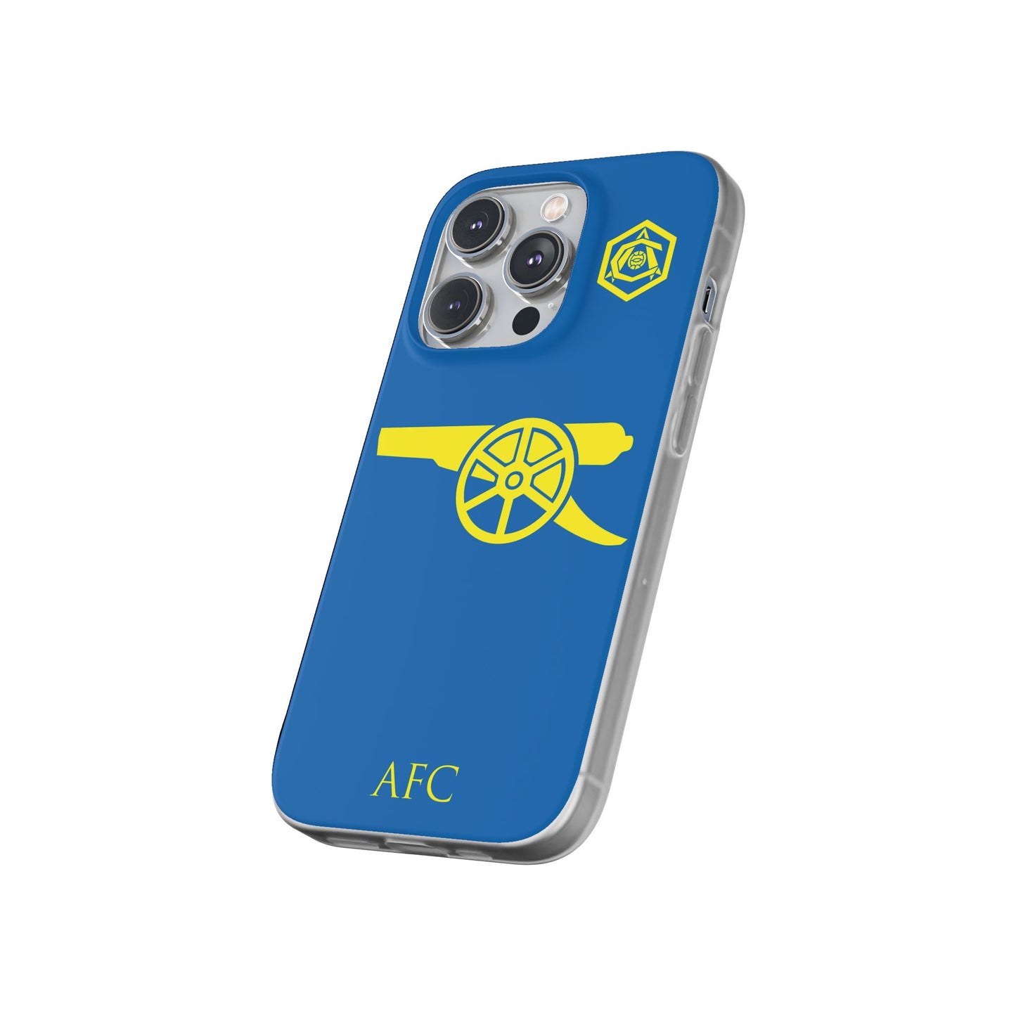 Arsenal Cannon & Monogram Blue iPhone Flexi Case - iPhone 16, 15, 14. Plus/Pro/Pro Max