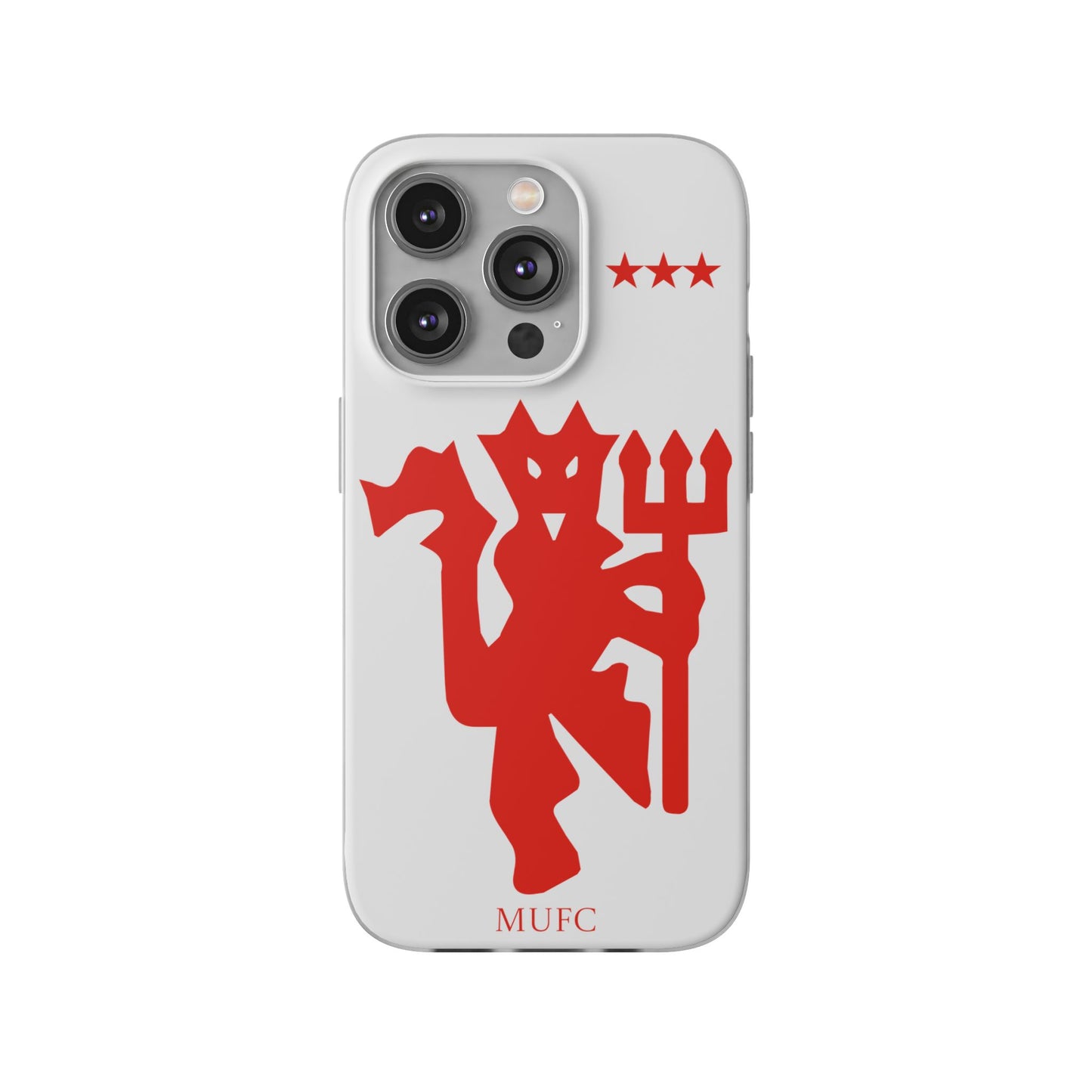 Manchester United iPhone Flexi Case - iPhone 16, 15, 14, Plus/Pro/Pro Max - White