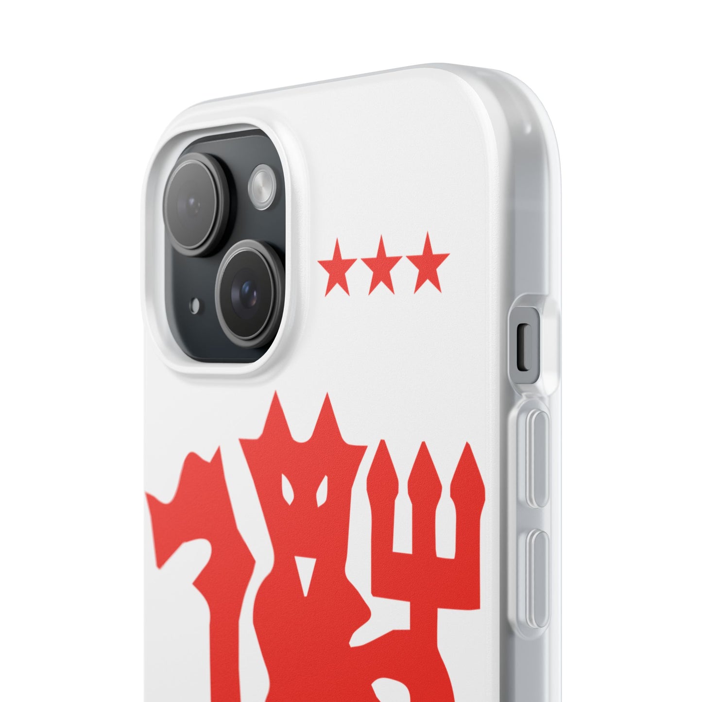 Manchester United iPhone Flexi Case - iPhone 16, 15, 14, Plus/Pro/Pro Max - White