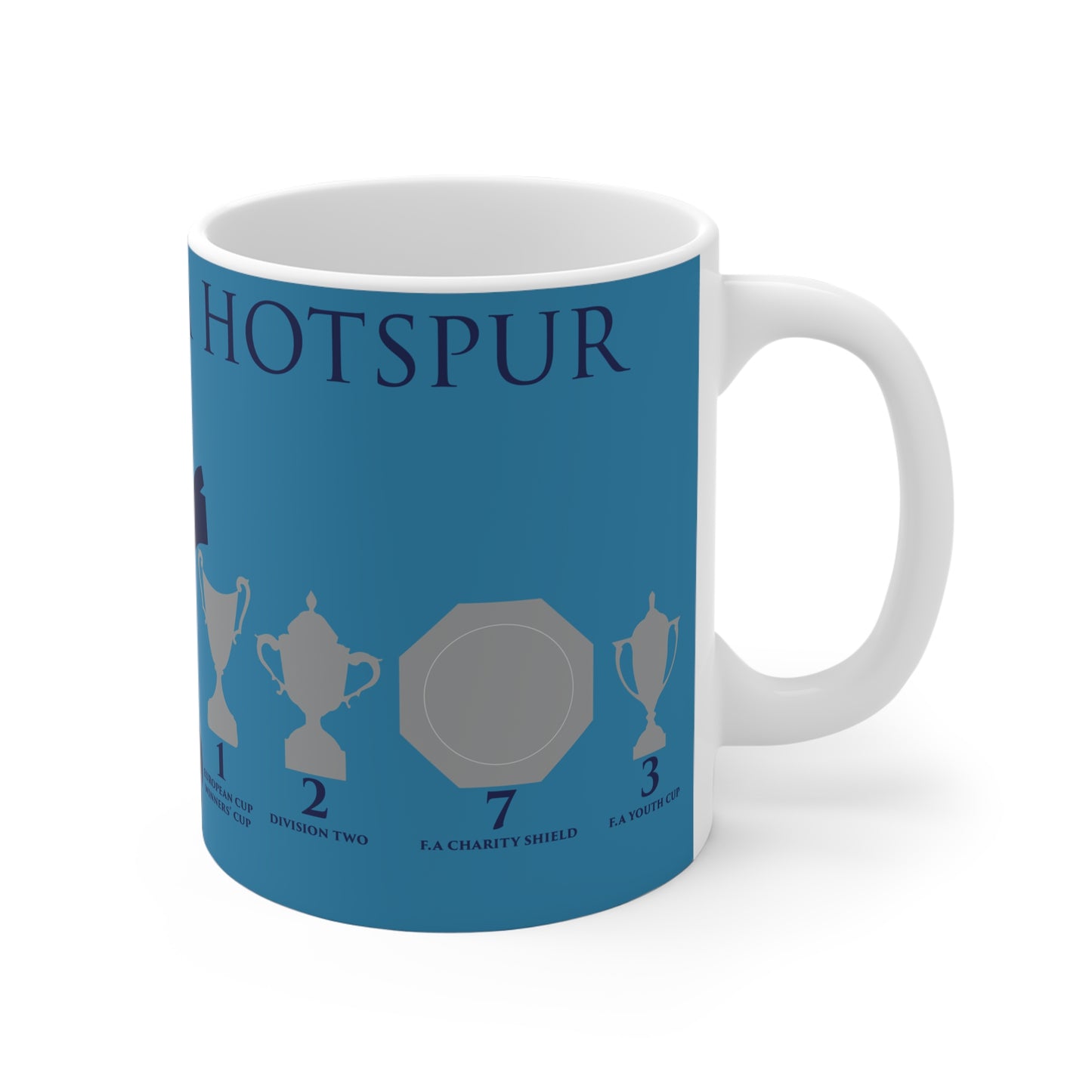 Tottenham Hotspur Trophies & Cockerel Mug - Cyan