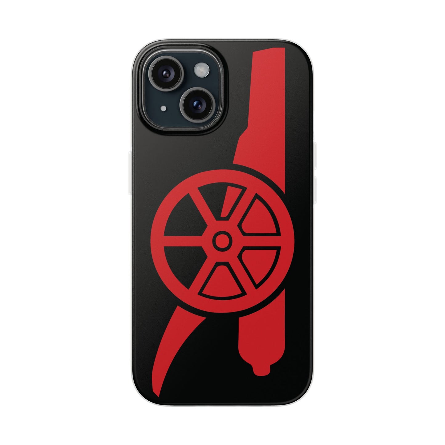 Arsenal Cannon Black iPhone Flexi Case - iPhone 16, 15, 14, Plus/Pro/Pro Max