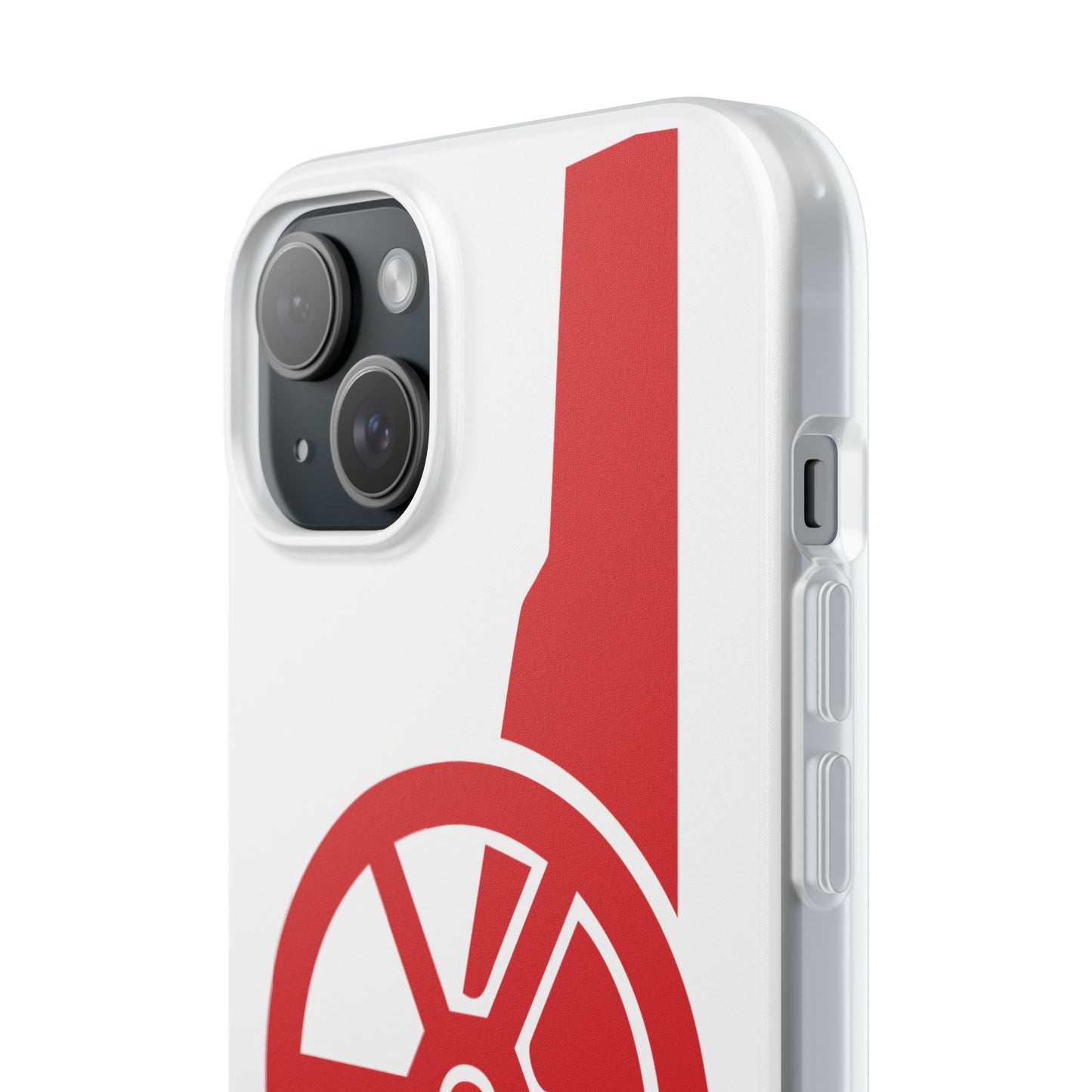 Arsenal Cannon White iPhone Flexi Case - iPhone 16, 15, 14, Plus/Pro/Pro Max