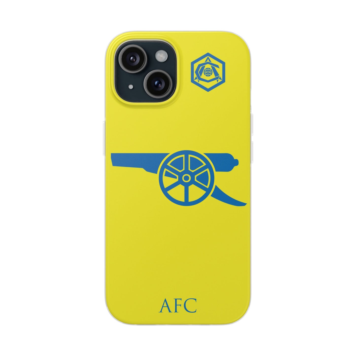 Arsenal Cannon & Monogram Yellow iPhone Flexi Case - iPhone 16, 15, 14, Plus/Pro/Pro Max