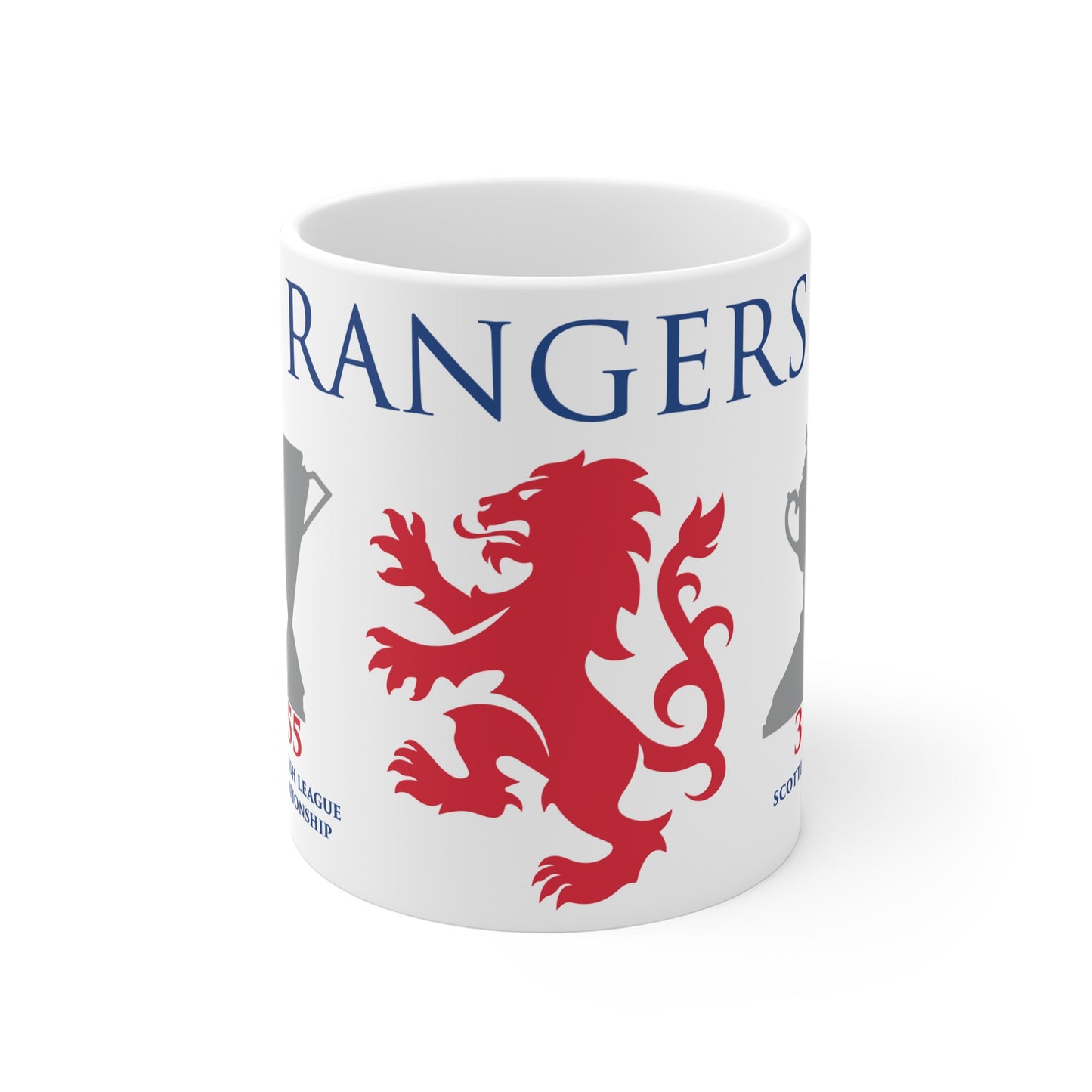 Rangers Trophies & Lion Mug - White