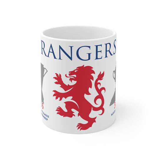 Rangers Trophies & Lion Mug - White