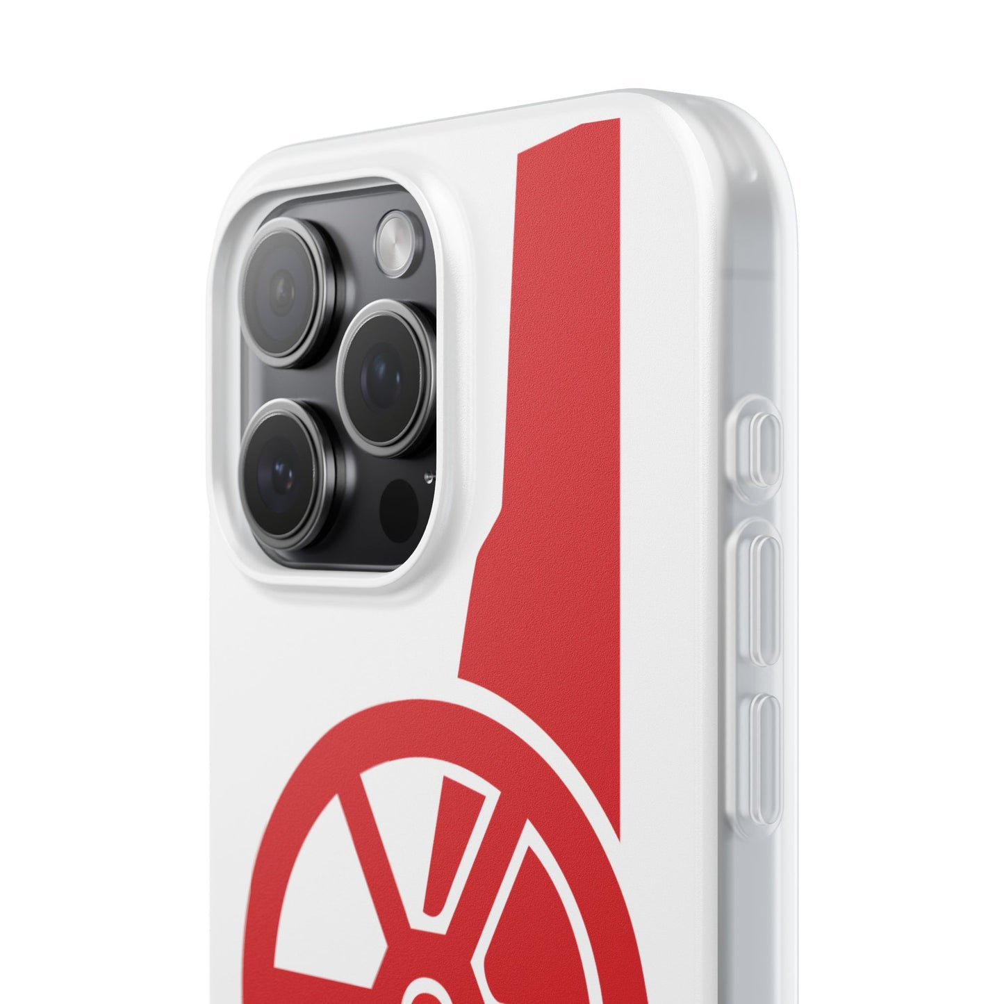 Arsenal Cannon White iPhone Flexi Case - iPhone 16, 15, 14, Plus/Pro/Pro Max