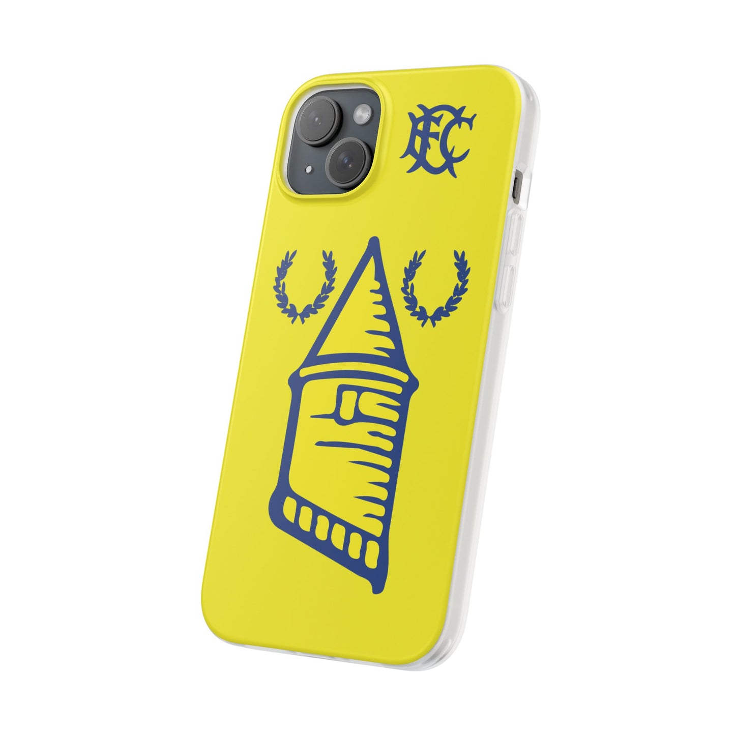 Everton Tower & Monogram Yellow iPhone Flexi Case - iPhone 16, 15, 14, Plus/Pro/Pro Max