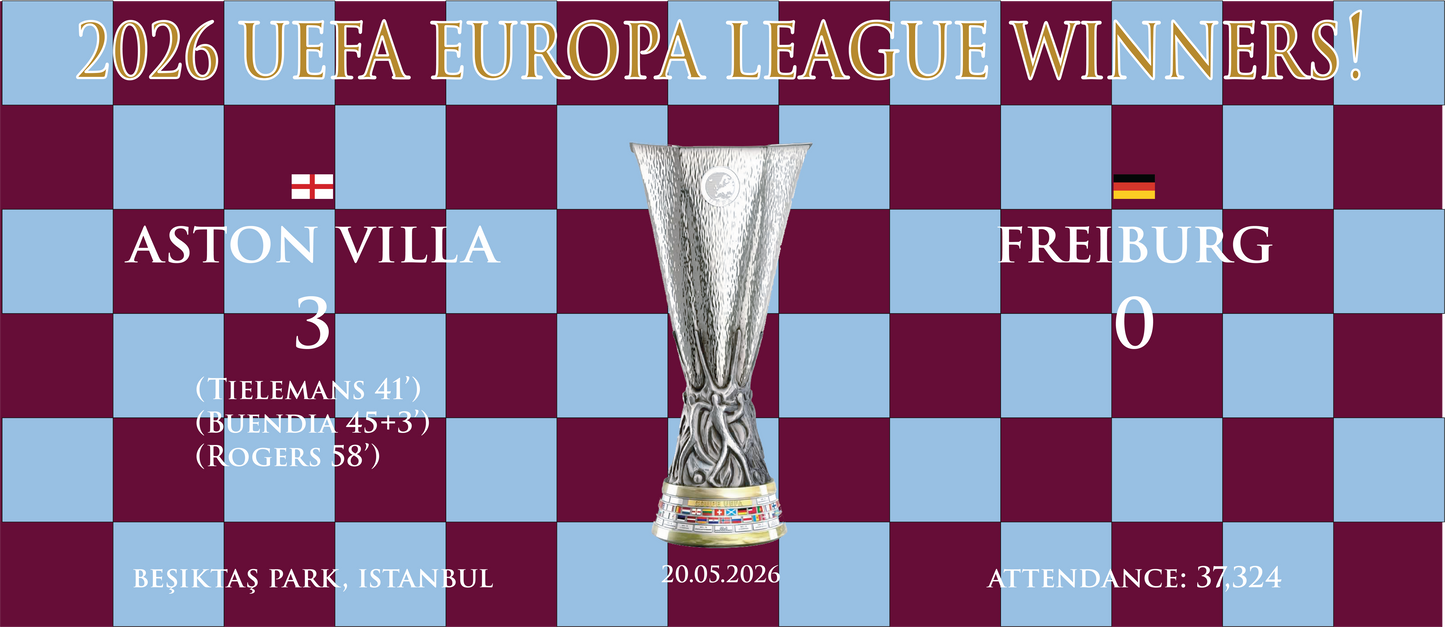 Aston Villa Europa League Winners Mug - Chequered