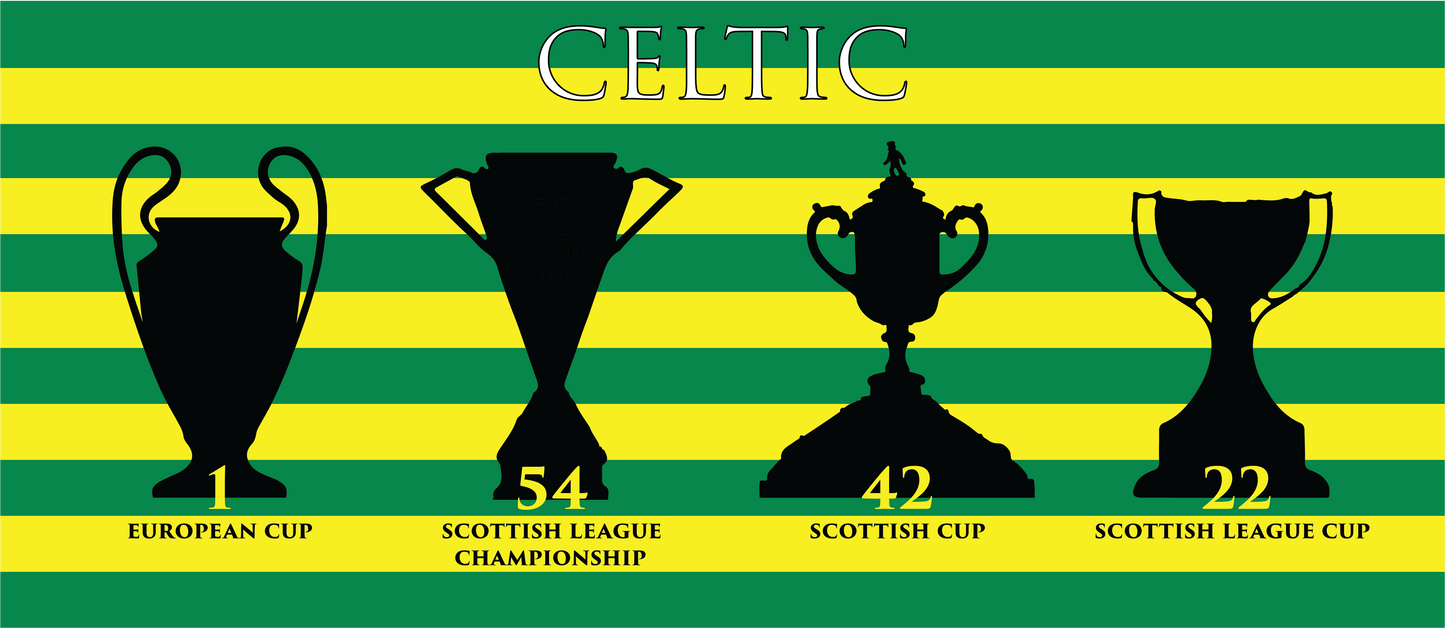 Celtic Trophies Mug - Hoops - Yellow