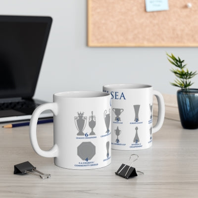 Chelsea Trophies Mug - White