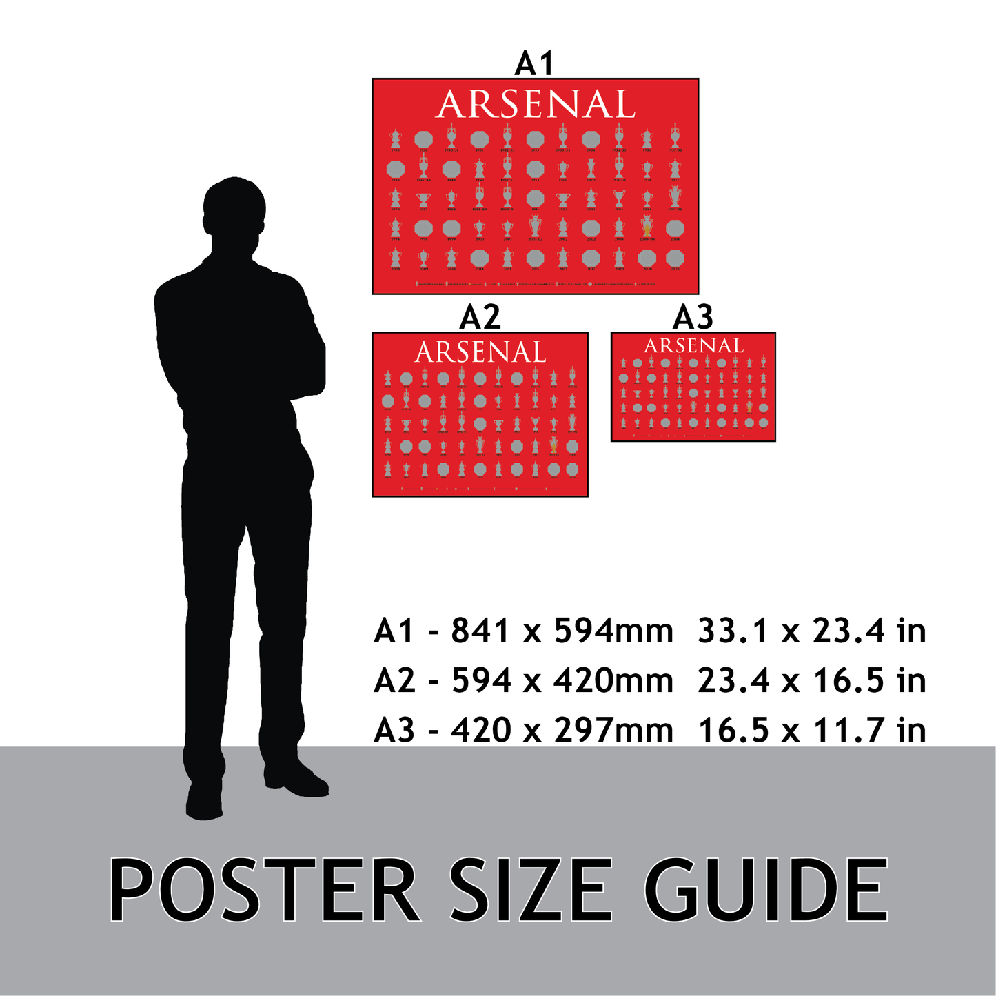 Arsenal Trophies Collection Poster - Red