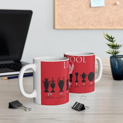 Liverpool Trophies & Liver Bird Mug - Red