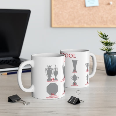 Liverpool Trophies Mug - White