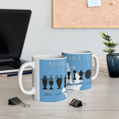 Manchester City Trophies & Ship Mug - Blue