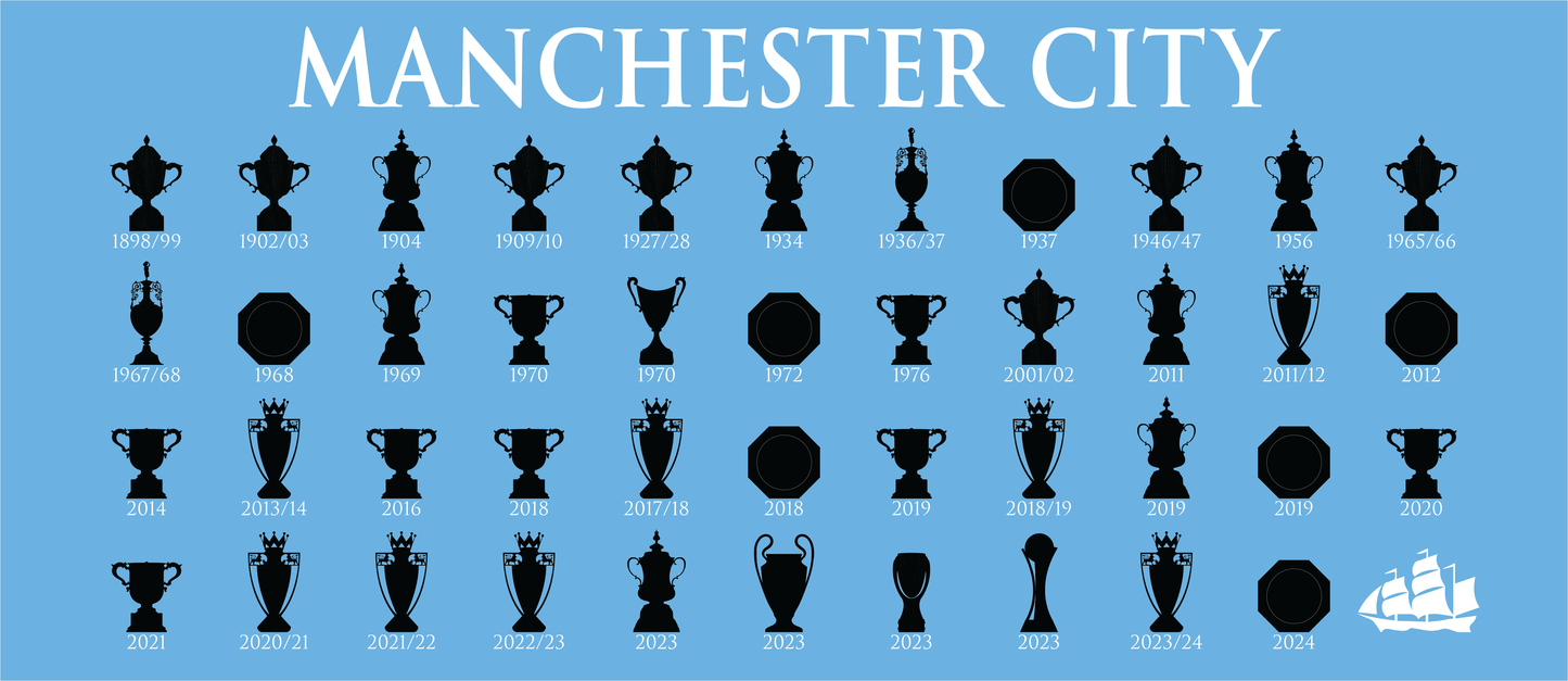 Manchester City Trophies Collection Mug - Blue