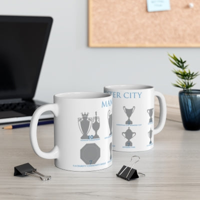 Manchester City Trophies Mug - White