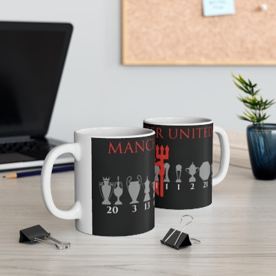 Manchester United Trophies & Red Devil Mug - Black