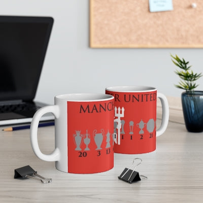 Manchester United Trophies & White Devil Mug - Red