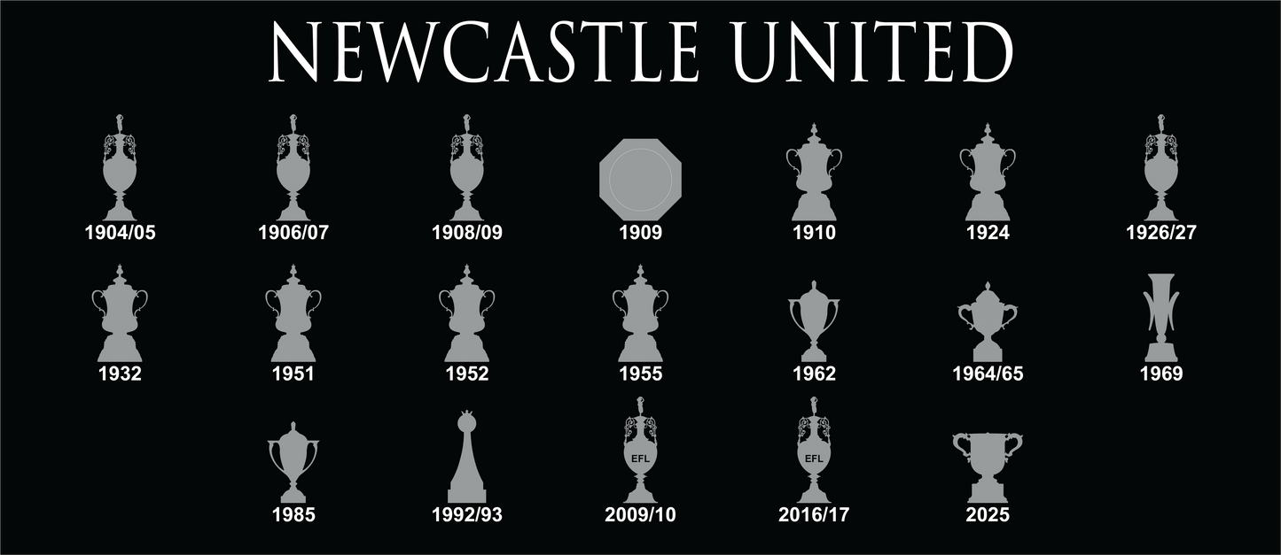 Newcastle United Trophies Collection Mug UPDATED - Black