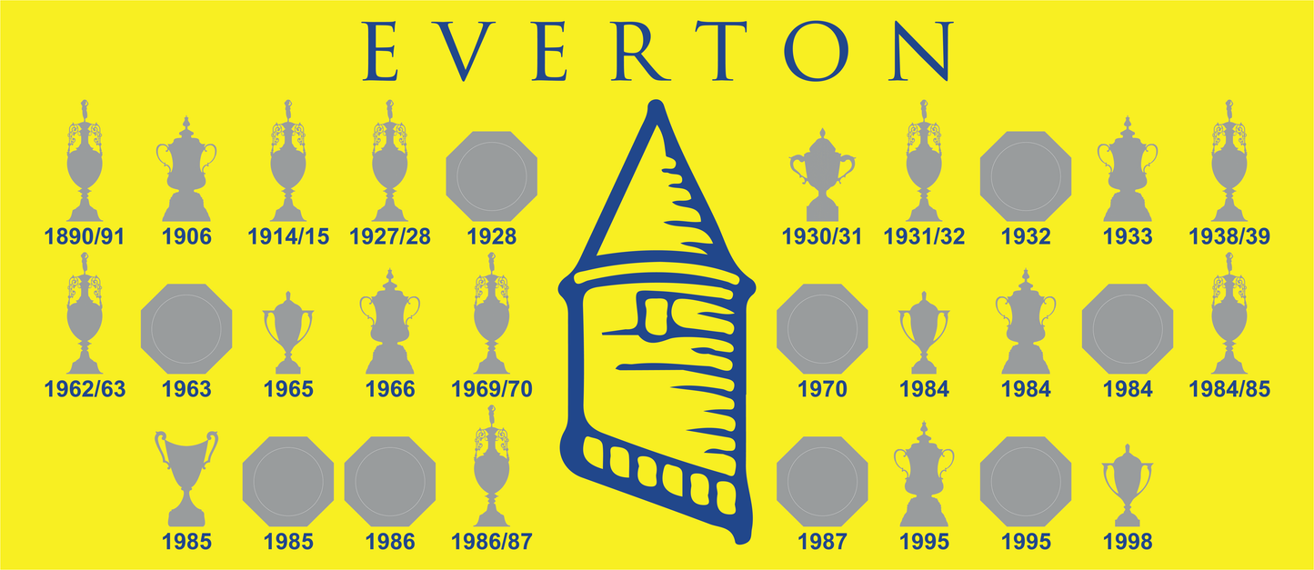 Everton Trophies Collection & Tower Mug - Yellow