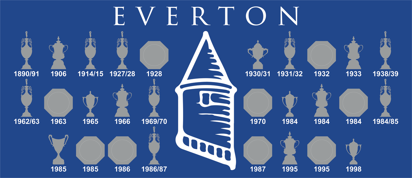 Everton Trophies Collection & Tower Mug - Blue