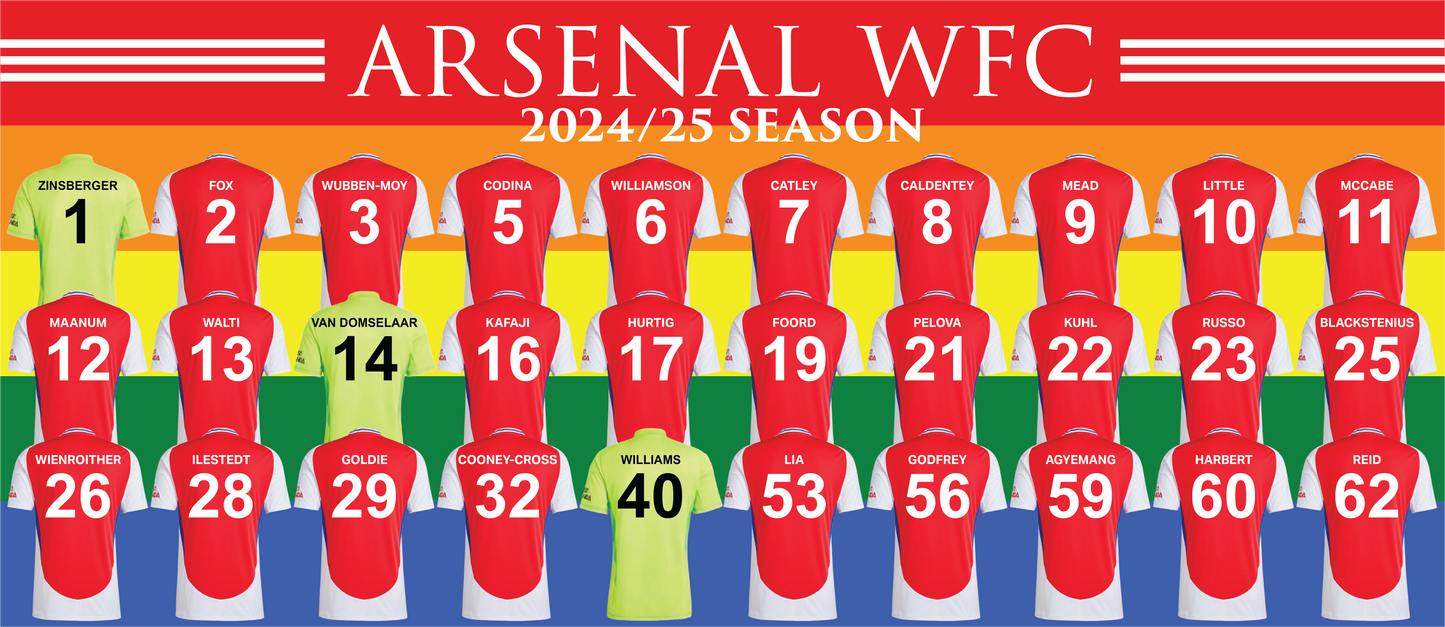 Arsenal Women Squad Home Kit Mug - Rainbow