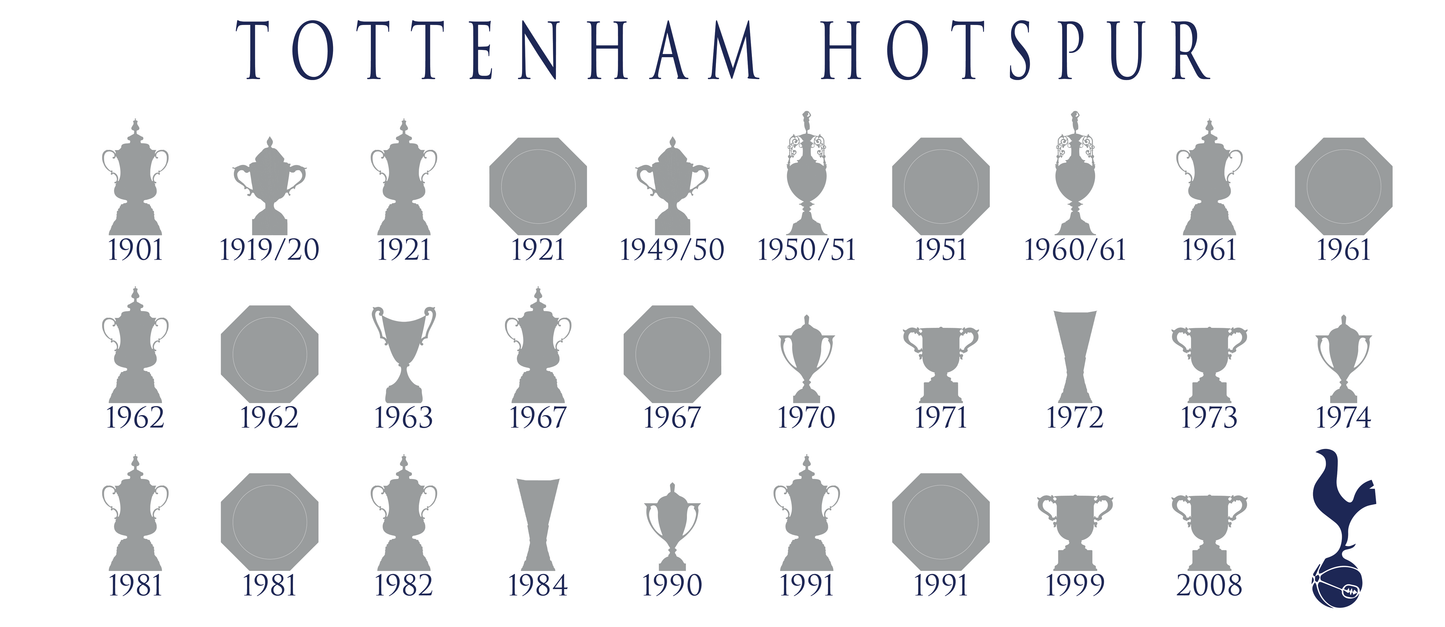 Tottenham Hotspur Trophies Collection Mug - White