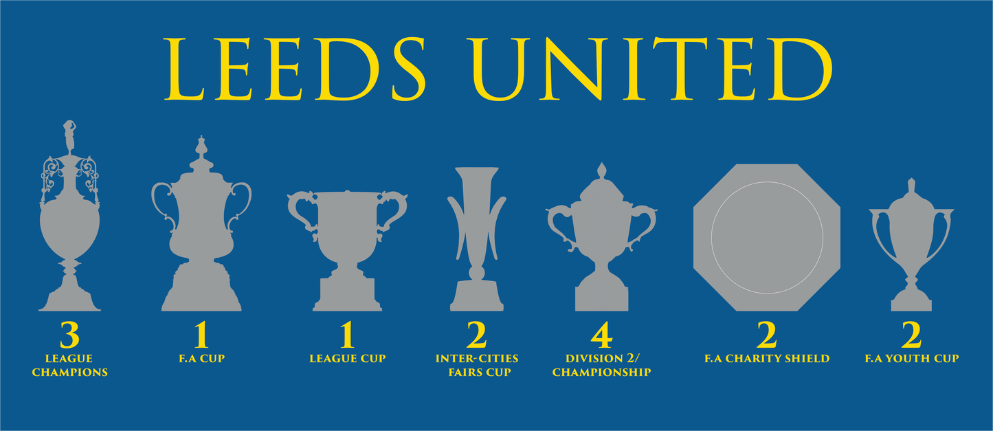 Leeds United Trophies Mug - Blue