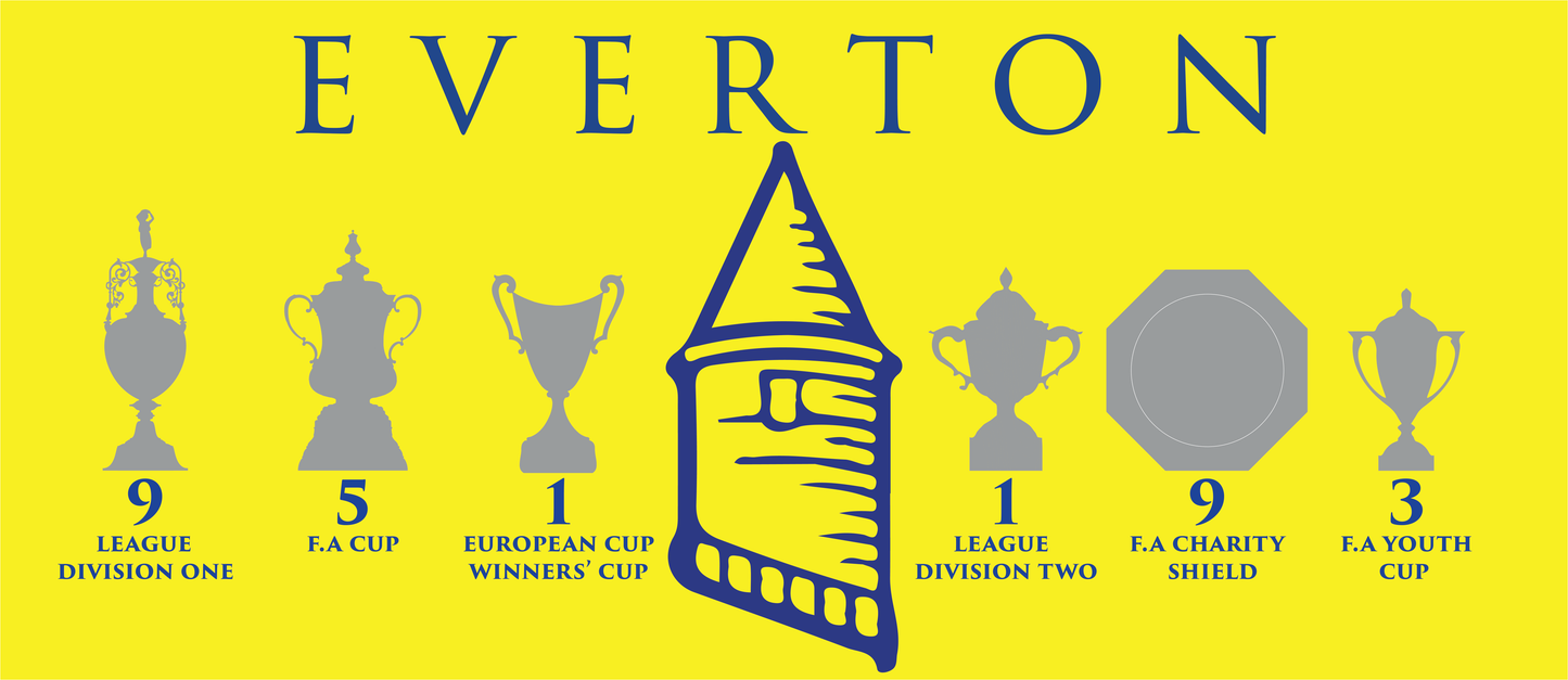 Everton Trophies & Tower Mug - Yellow